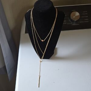 Source Unknown Gold Triple Layer Necklace